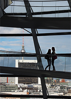 Reichstagkuppel und Fernsehturm am Alexanderplatz