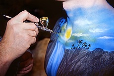 Bodypainting with airbrush