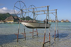 Geparktes Fischerboot