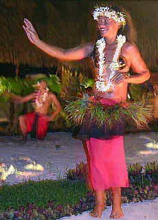 Hula dance performance in Polynesia