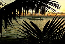 Sunset on the beach of Matira