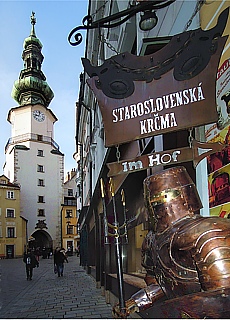 Rustic restaurant in the Old Town of Bratislava