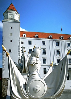 Hrad castle towers above Bratislava
