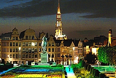 Brussels famous Townhall at night