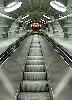Escalator inside the Atomium