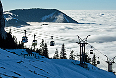 Kampenwand Kabinenseilbahn im Winternebel