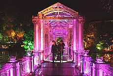 Neon illuminated bridge in Guilin