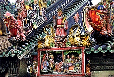 Colorful Porcelain facades in the Ancestral Temple of the Chen Family in Canton
