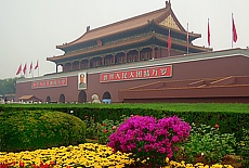 Sea of flowers on the Tiananmen Square in Beijing
