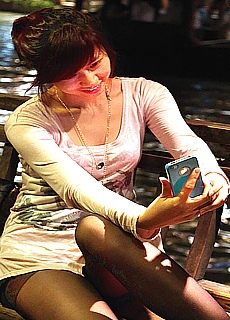 China Girl loves her iPhone