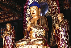 Buddha showing Swastika in the wild goose pagoda