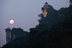 Sonnenuntergang auf der Yangtze Kreuzfahrt