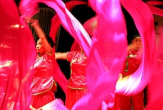 Chinese dance performance during Yangtze cruise