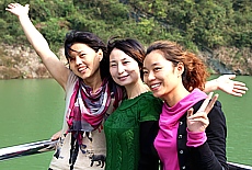 Arbeitkolleginnen auf der Yangtze Kreuzfahrt