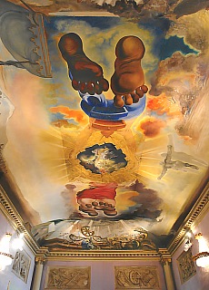 Ceiling fresco of Salvador Dali in Figueres