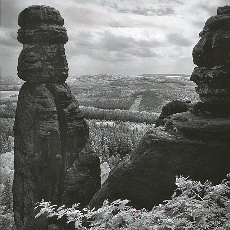 Limestone tower Babarine, landmark of Elbe Sandstone Mountains