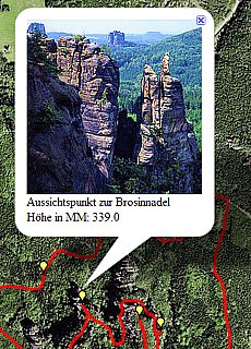 GPS-Track hiking upper Affensteinpath (8,6 km)