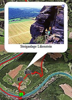 GPS-Track Roundtrip Lilienstein, Rathen, Lake Amsel (15 km)