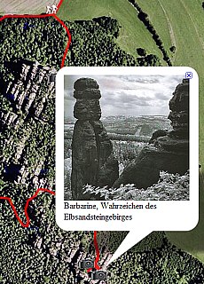 GPS-Track hiking to Pfaffenstein needle (3 km)