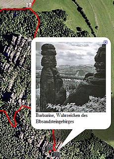 GPS-Track hiking to Pfaffenstein needle (3 km)