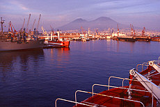 Port of Naples with Vesuv