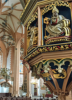 Prediktkanzel in der St.Annenkirche in Annaberg-Buchholz