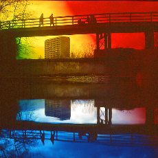 Flaucher bridge on river Isar in Munich