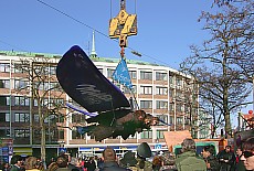 Flying on crane hook