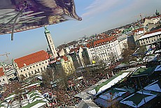 Flying with the Milka Cow above Viktualienmarket