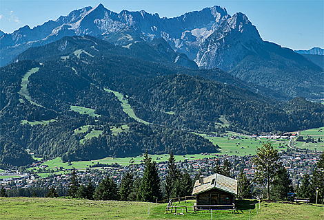 Blick vom Wank zur Zugspitze