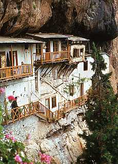 Lonesome rock monastery on Pelepones