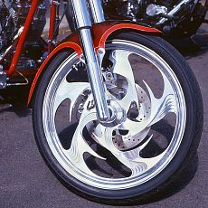 Harley Davidson motorbike front wheel