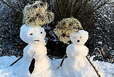 Magic signs on Flauchersteg Snowman Snowwoman