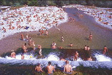 Bathing in the river Isar at Flauchersteg