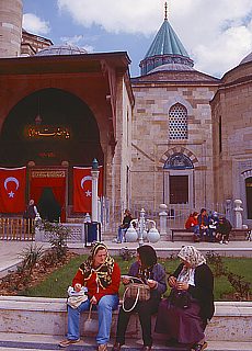 Islamist pilgrim in Mevlana monastery in Konya