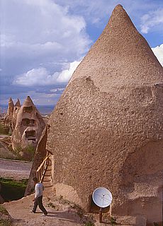 Family living in a fairy chimney