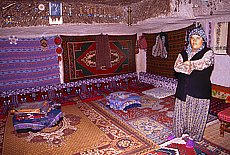 Turkish family living in a fairy chimney