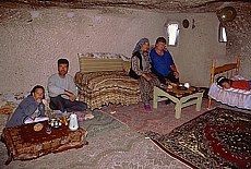 Family living in a fairy chimney