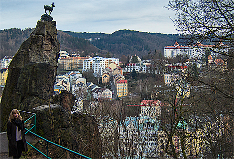 Blick auf Karlsbad vom Hirschsprung