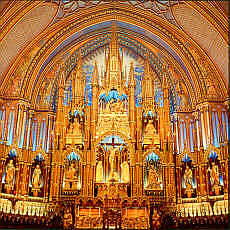 Gold coloured Cathedral in Montreal