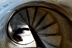 Spiral staircase to ascent the tower