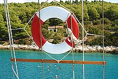 Turquoise blue water in a lonsome bay of Scedro island