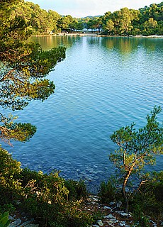 Saltwater lake on Mljet island