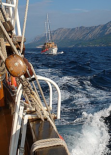 Cruising hard on wind along Makarska Riviera