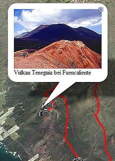 GPS-Track of hiking above Volcán Teneguía to lighthouse Faro (14,1 km)