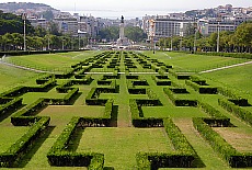 Blick vom Parque Eduardo VII auf den Praqua Marqus de Pombal