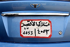 Self painted egypt car license plate