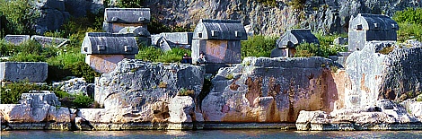 Lycian Coast with sarcophagi near agiz