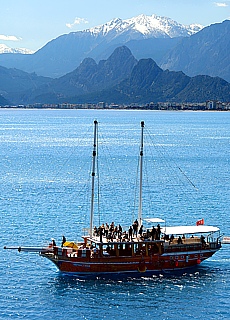 Snow covered Lycian coast westwards of Antalya