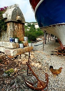 Lycian sarcophagus in the port of agiz